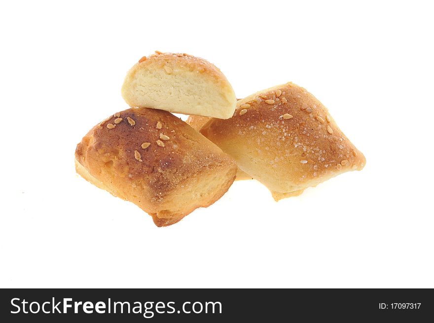 Tasty cookies and cakes isolated on white background. Tasty cookies and cakes isolated on white background