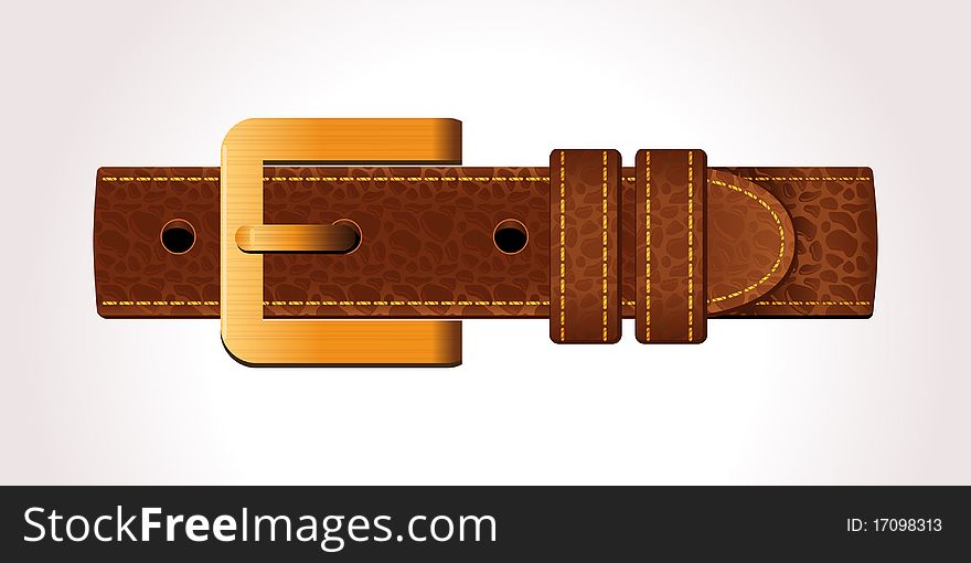 Vector illustration of a leather belt. Vector illustration of a leather belt