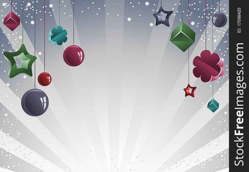 Christmas decorations on gray background. Christmas decorations on gray background