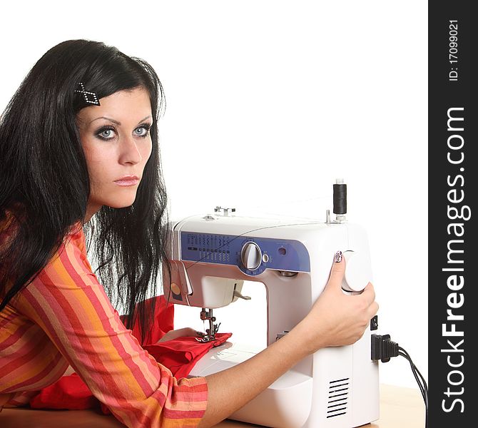 Seamstress work on the sewing-machine