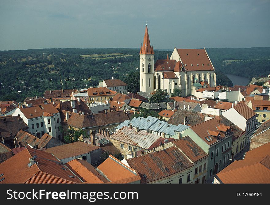Historical town on southern Moravian in Czech republic. Historical town on southern Moravian in Czech republic.