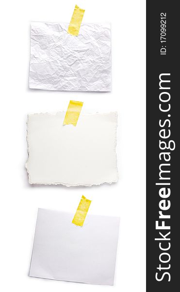 Piece of sheet on a white background