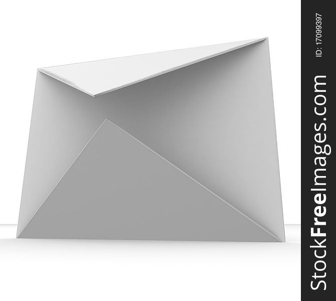 Open mailing envelope on white background