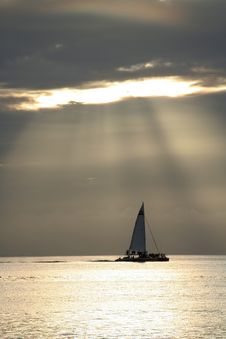 Sailing Through The Sunset Royalty Free Stock Image Sailing Through The Sunset Royalty Free Stock Image