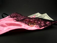 Sexy Lingerie And Money Stock Image