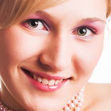Beautiful Young Woman With Green  Eyes Smiling Stock Image