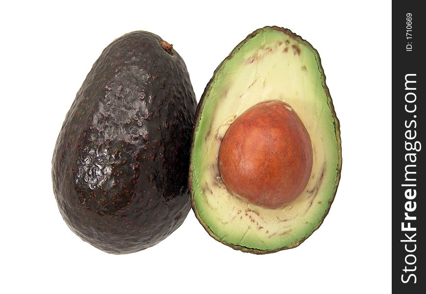 Macro view of avocado pears showing creamy flesh