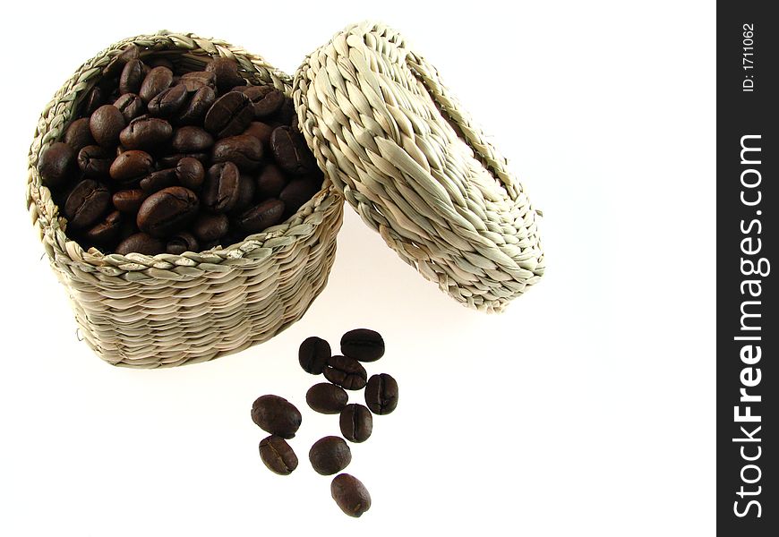 Coffe beans in a basket