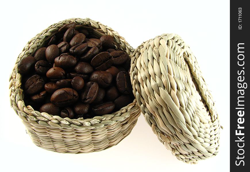 Coffe beans in a basket