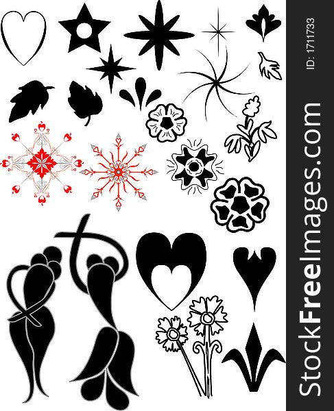 Design elements for christmass and valentine