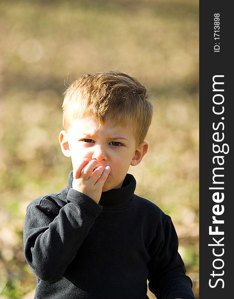 A little boy in the park