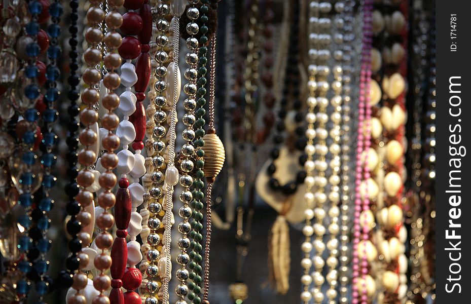 Colorful Beads in the street market