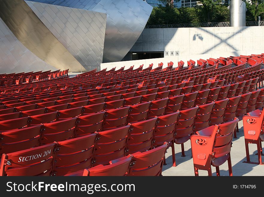 Empty seats at a stadium. Empty seats at a stadium