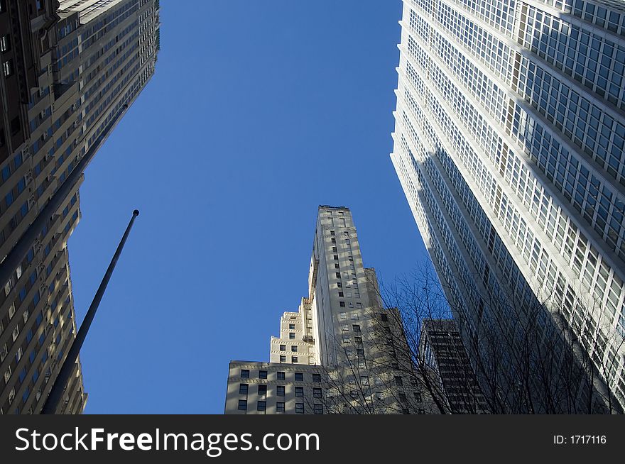 Tall buildings in New York near Wall Street