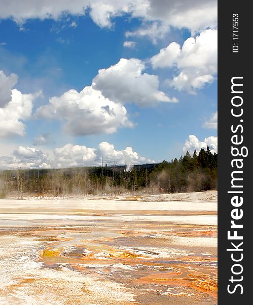 Yellowstone National Park geyser field. Yellowstone National Park geyser field