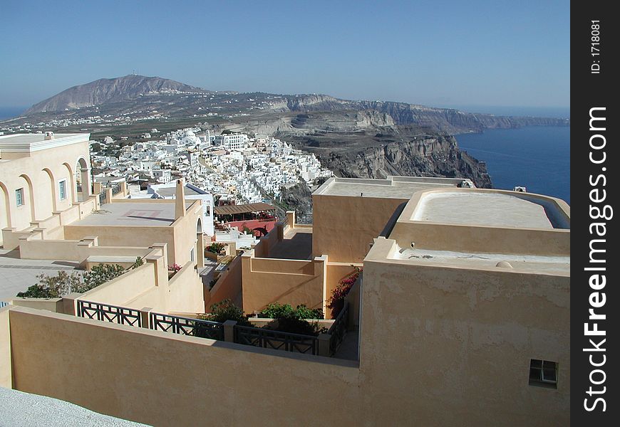 Landscape view of a Greek white village. Landscape view of a Greek white village