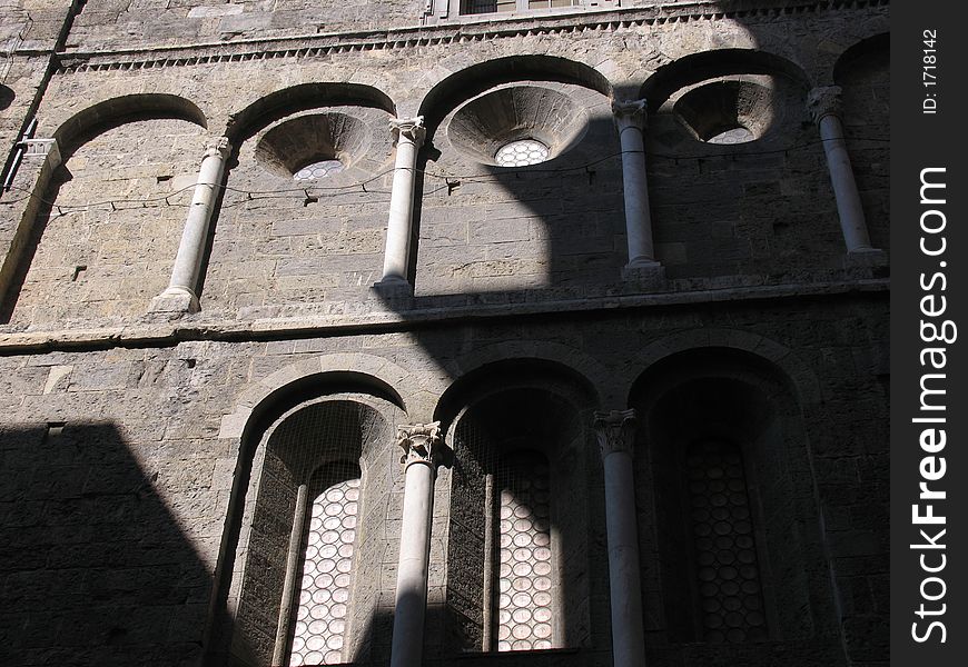 Stone arcs from teh Genoa cathedral