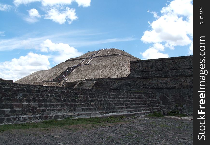 Valley temples in Mexico with blue sky. Valley temples in Mexico with blue sky