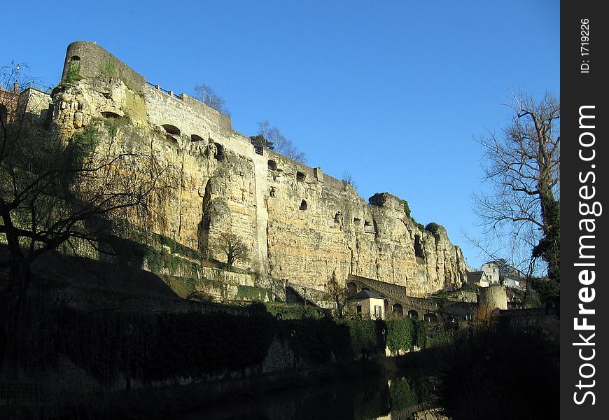 Stronghold on top of the rocs in Luxembourg