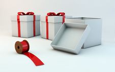 CHRISTMAS GIFT BOXES Royalty Free Stock Image CHRISTMAS GIFT BOXES Royalty Free Stock Image