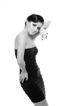 Beautiful Sexy Woman In Short Elegant Dress Royalty Free Stock Photo Beautiful Sexy Woman In Short Elegant Dress Royalty Free Stock Photo