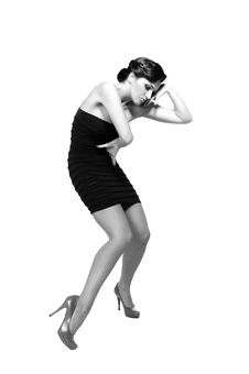 Beautiful Sexy Woman In Short Elegant Dress Royalty Free Stock Images Beautiful Sexy Woman In Short Elegant Dress Royalty Free Stock Images