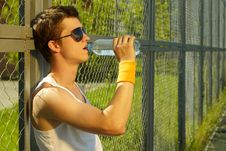 Drinking Fresh Water Royalty Free Stock Photography