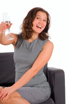 The Beautiful Woman Gives A Toast Champagne Royalty Free Stock Photos The Beautiful Woman Gives A Toast Champagne Royalty Free Stock Photos