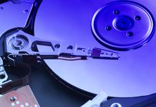 Opened Hard Disk Drive Stock Photo