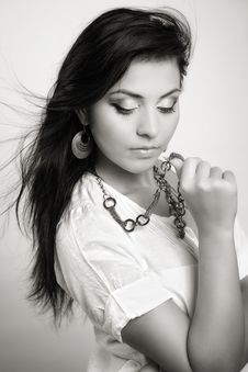 Glamour Portrait Of Young Sensual Woman Royalty Free Stock Photography Glamour Portrait Of Young Sensual Woman Royalty Free Stock Photography