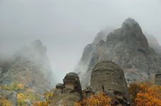 Fog Autumn Mountains Royalty Free Stock Photo Fog Autumn Mountains Royalty Free Stock Photo