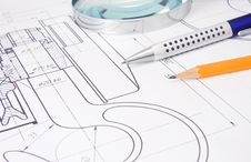 Drafting Of Crane Hook With Pencil And Pen Royalty Free Stock Photos Drafting Of Crane Hook With Pencil And Pen Royalty Free Stock Photos