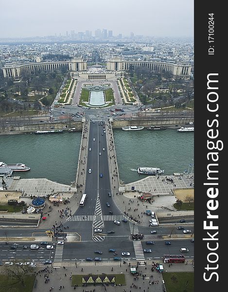 Warsaw square bird eye view at Paris, France. Warsaw square bird eye view at Paris, France