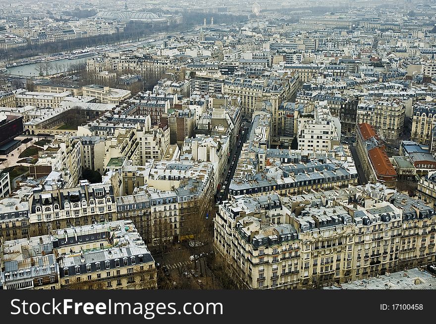 8th Quartier bird eye view located a Paris, France. 8th Quartier bird eye view located a Paris, France