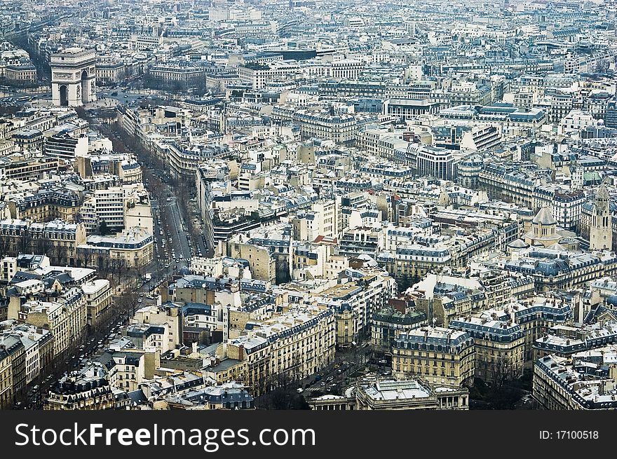 8th Quartier bird eye view located a Paris, France. 8th Quartier bird eye view located a Paris, France