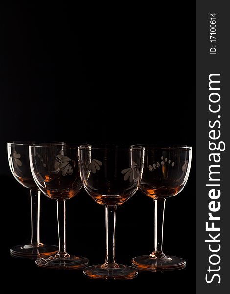 Collectable hand made crystal glass isolated on black