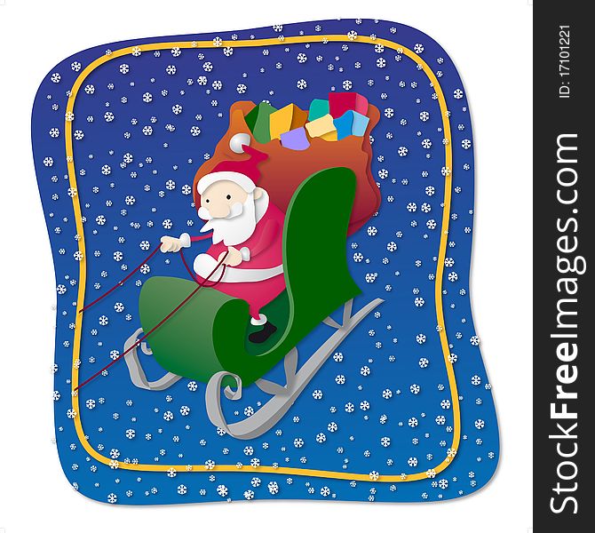 Santa Claus in his sleigh