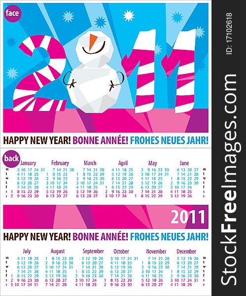 Colorful calendar for year 2011 from geometrical symbols . Vector format. Colorful calendar for year 2011 from geometrical symbols . Vector format.