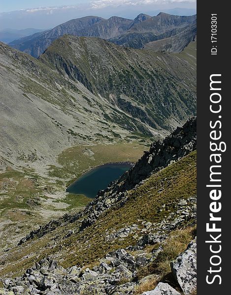 Glacial lake in Retezat National Park, Romania