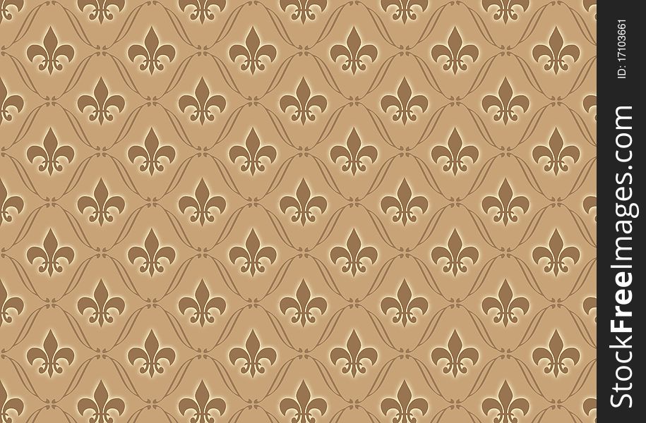 Brown Damask Retro Wallpaper