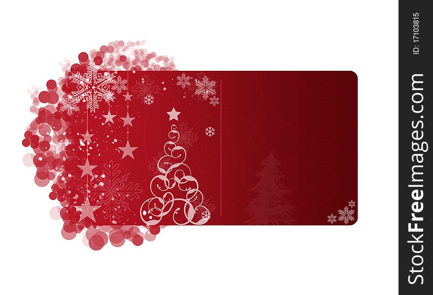 Red Christmas frame on white background