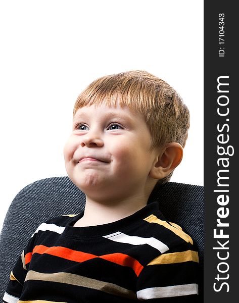 Portrait of the boy on white background