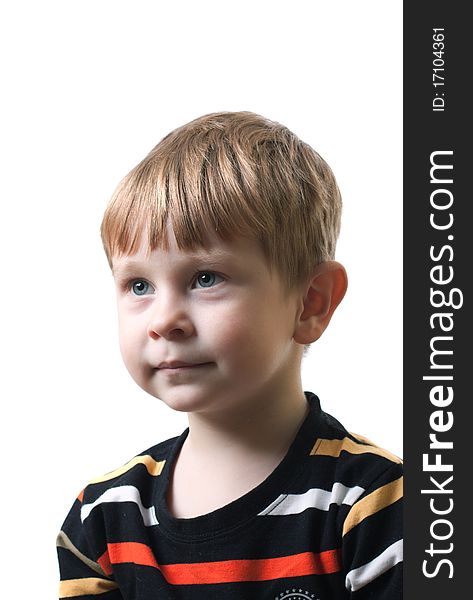 Portrait of the boy on white background