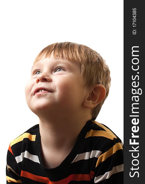 Portrait of the boy on white background