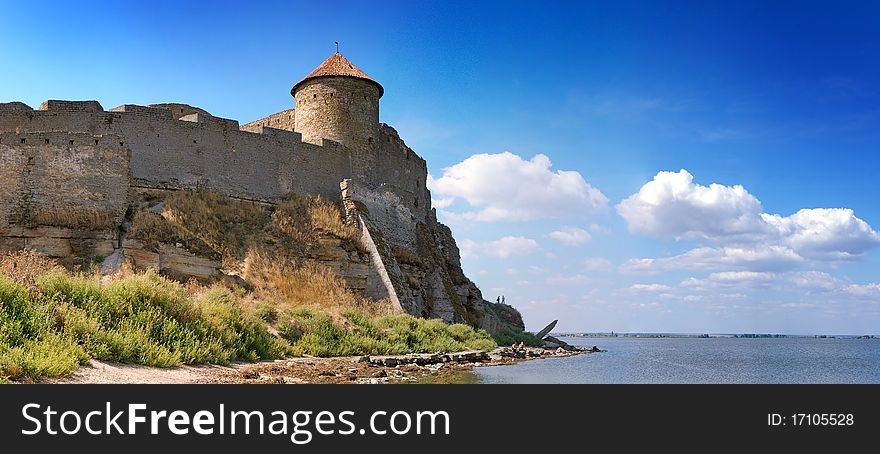 Medieval tower of citadel Belgorod Cetatea Alba