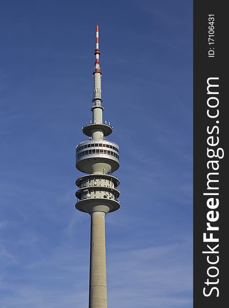 The Olympic television tower of Munich in Bavaria. The Olympic television tower of Munich in Bavaria