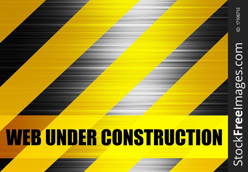 Web under construction background, yellow and black lines