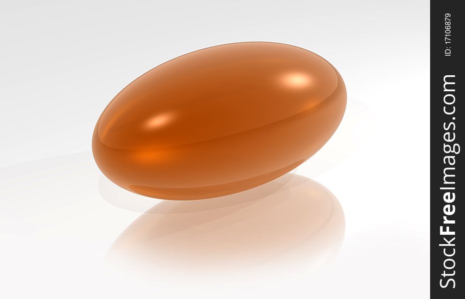 illustration of capsule of color orange with white fond. illustration of capsule of color orange with white fond
