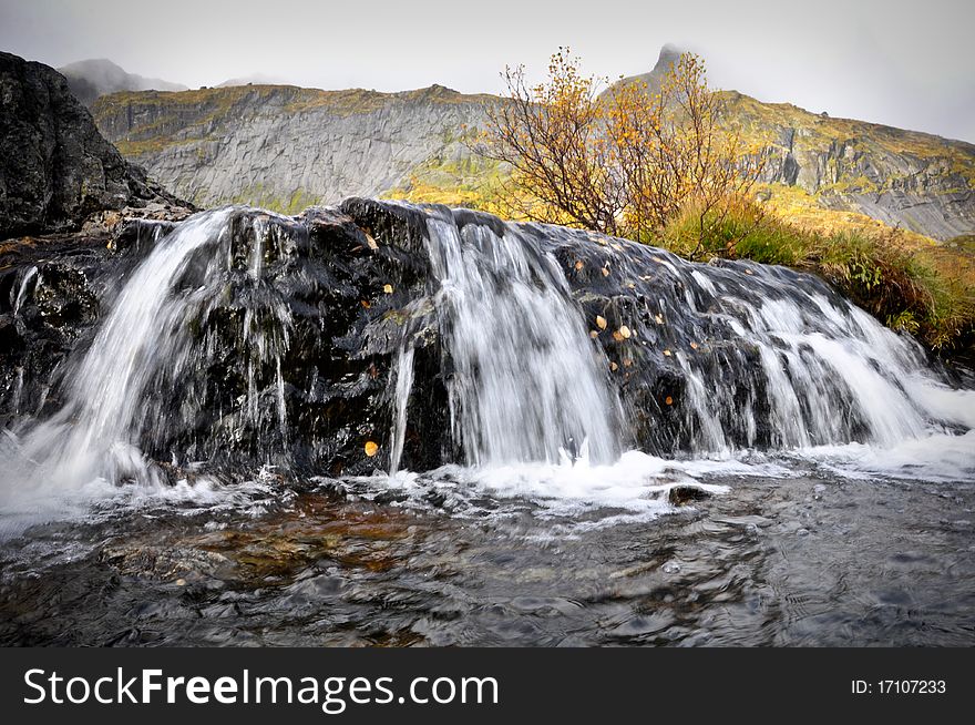 This picture was taken in one of the waterfalls of Mt Munkebu, lofoten islands, norway.