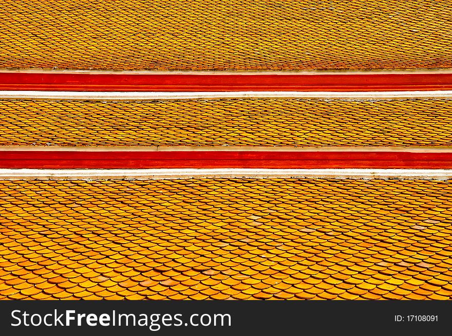 Tile Brown Roof , Temple in Thailand